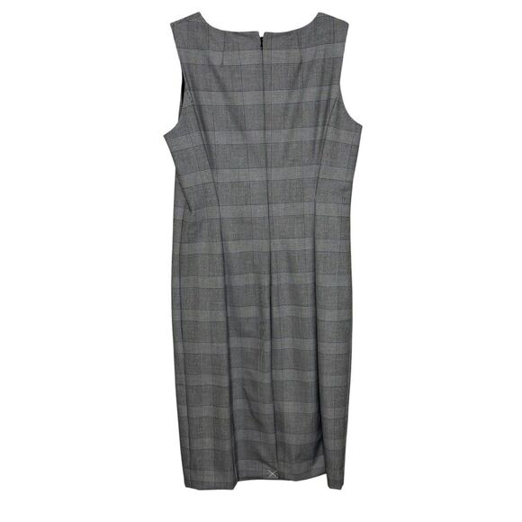 J Crew Dress Womens 8 Gray Plaid Sleeveless Sheath Business Career AC409 FA19 - Picture 6 of 12